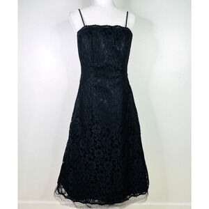 Mori Lee by Madeline Gardner Dress‎ Sz 13/14 Fit 10/12 Black Floral Lace No Belt